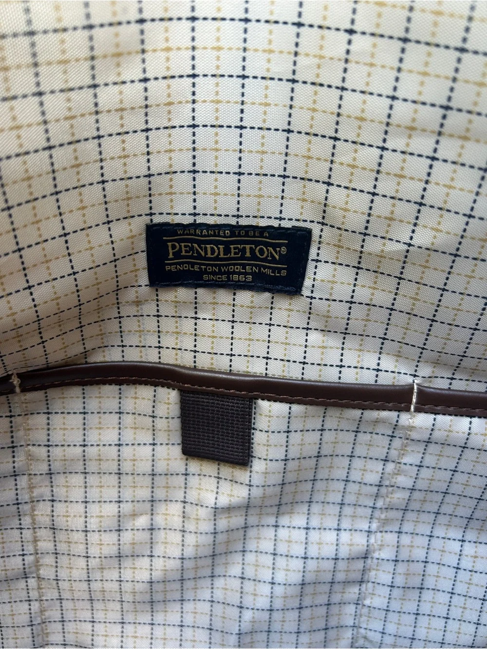 Pendleton Sage Green and Brown Patterned Roller Weekender Duffel